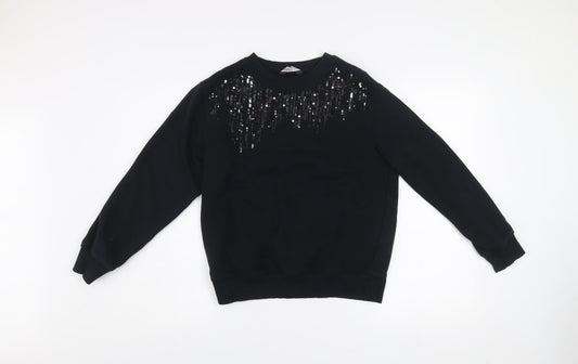 Marks and Spencer Womens Black Sequin Pullover Sweatshirt Size 8