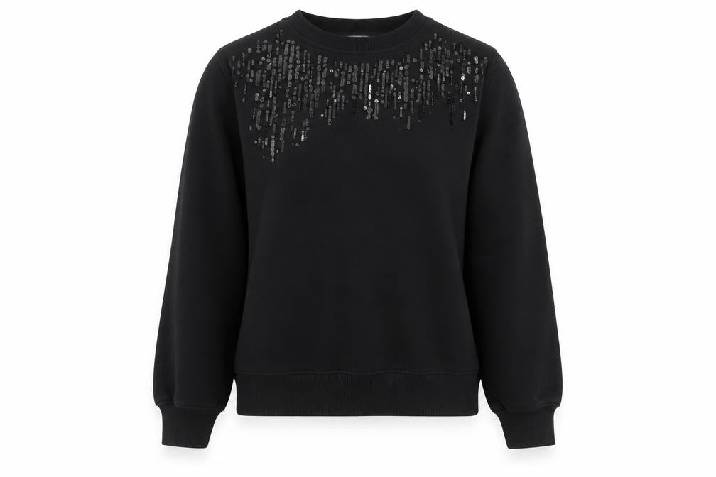 Marks and Spencer Womens Black Sequin Pullover Sweatshirt Size 8