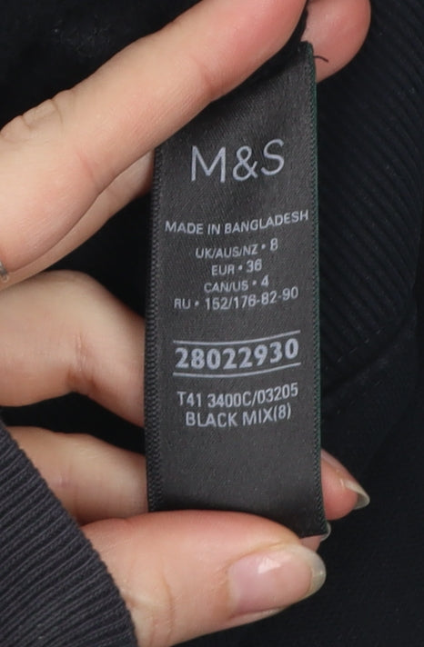 Marks and Spencer Womens Black Sequin Pullover Sweatshirt Size 8