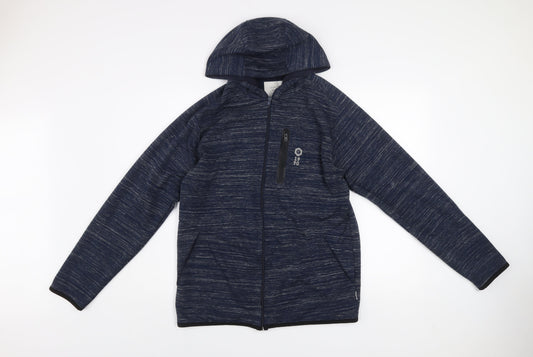 Jack & Jones Men's Blue Hooded Full Zip Activewear Jacket Size M
