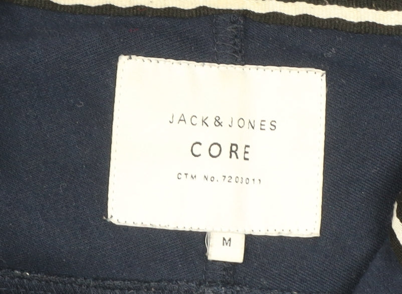 Jack & Jones Men's Blue Hooded Full Zip Activewear Jacket Size M