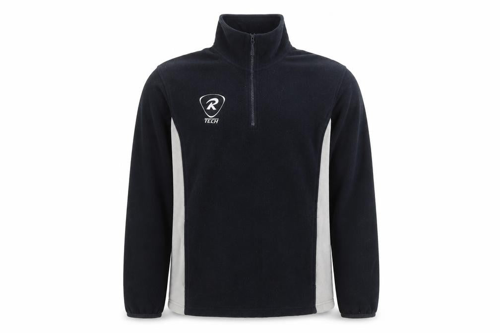 Rugby Tech Men's Black Fleece 1/4 Zip Pullover Sweatshirt S