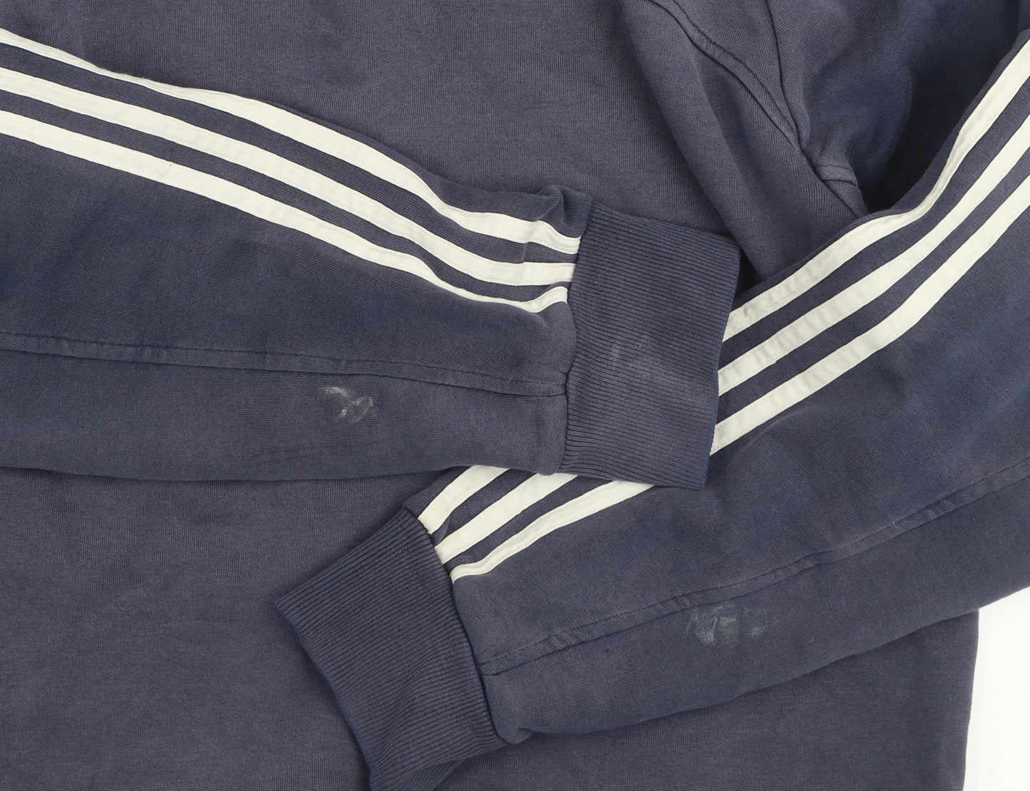 Adidas Men's Blue Size L Track Jacket Hooded Full Zip Cotton Blend