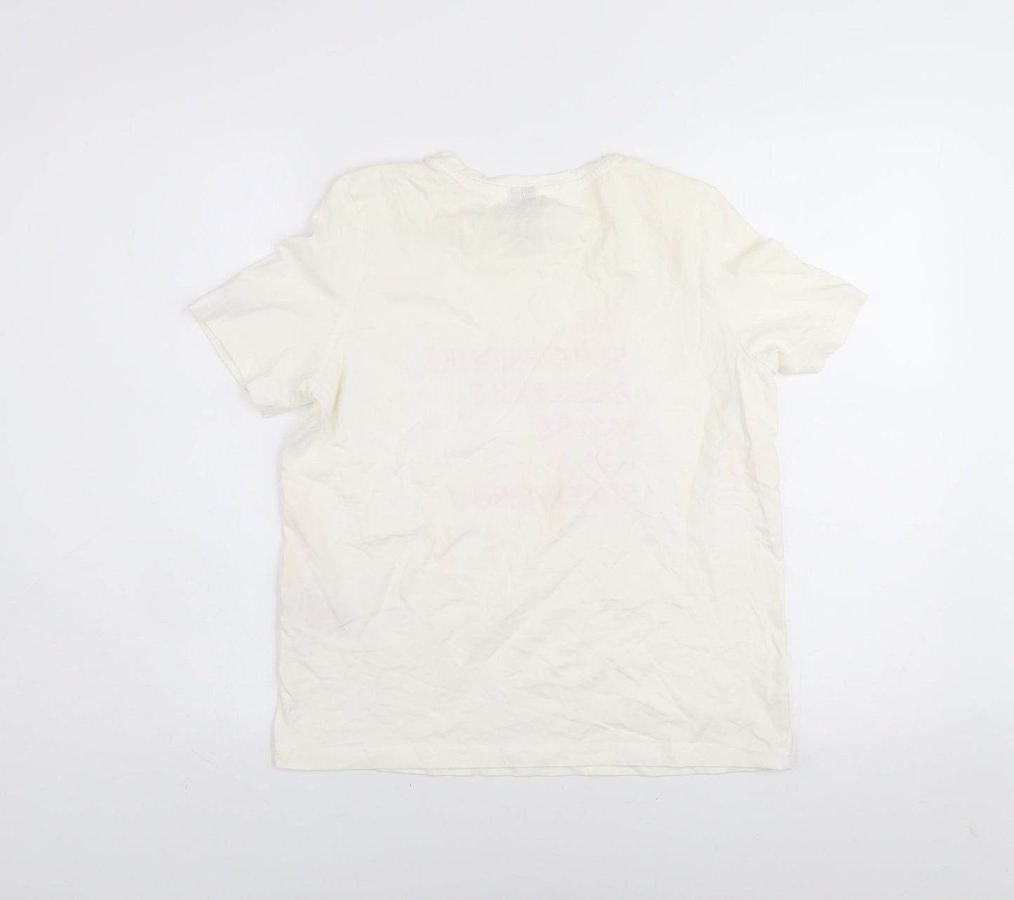 Vero Moda Women’s White Graphic T-Shirt Small Superhero Print Cotton Tee