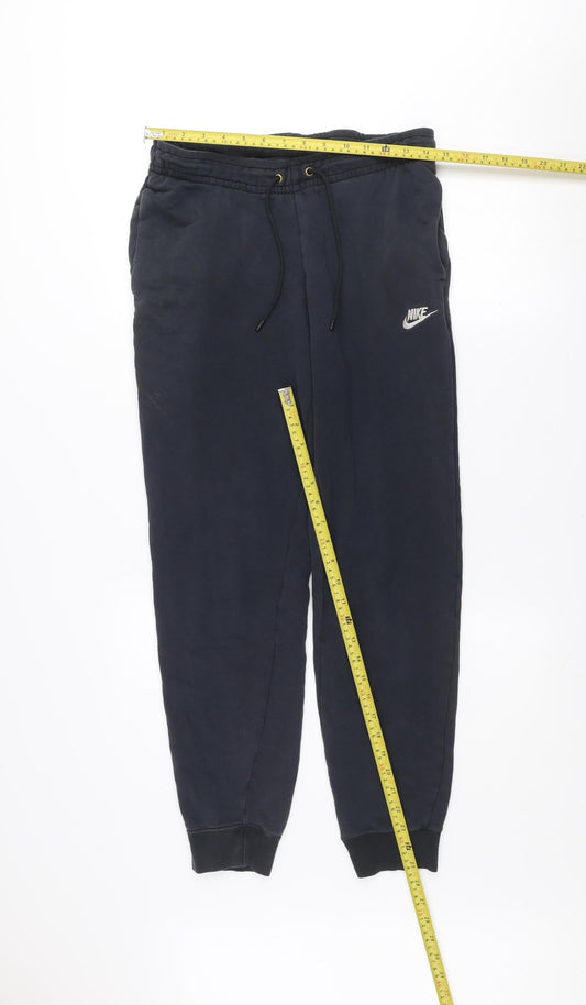 Nike Men's Black Jogger Sweatpants Small Fleece Drawstring Trousers