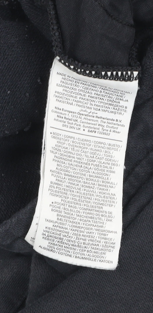 Nike Men's Black Jogger Sweatpants Small Fleece Drawstring Trousers