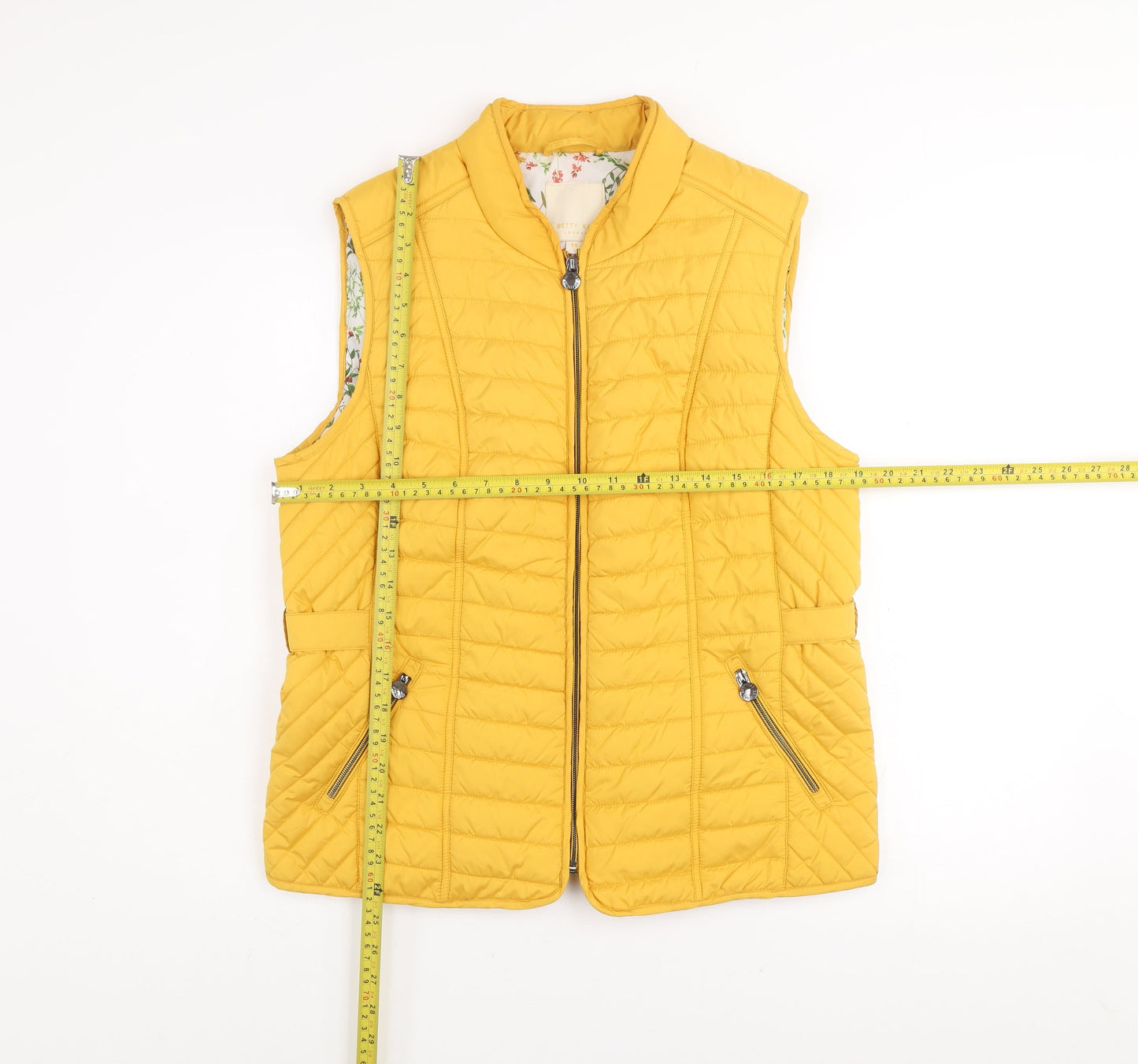 Betty Kay London Women’s Yellow Quilted Waistcoat Size 14