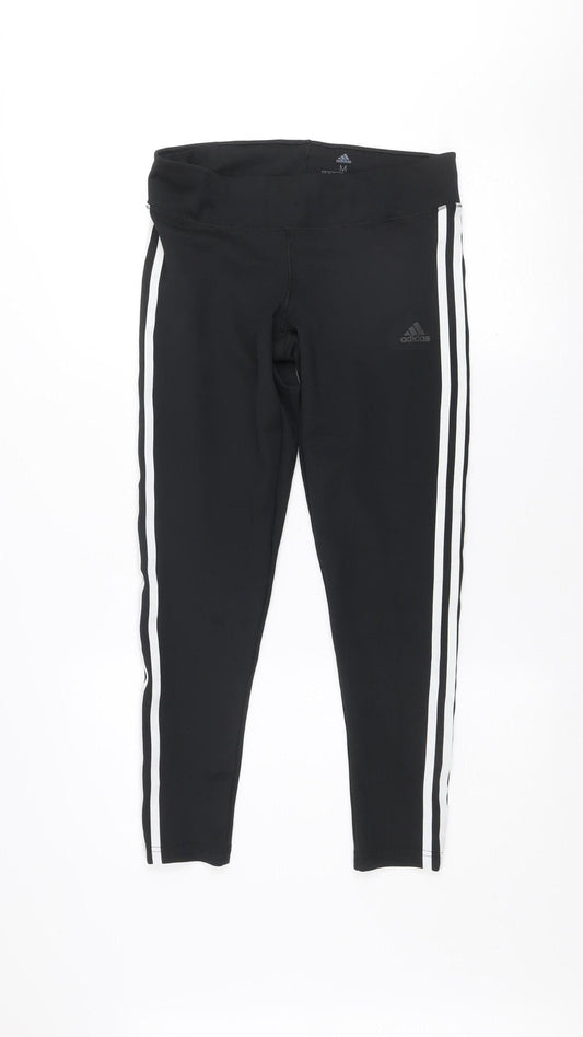 Adidas Women Black Climalite Leggings Size M 12-14 Sports Gym Trousers