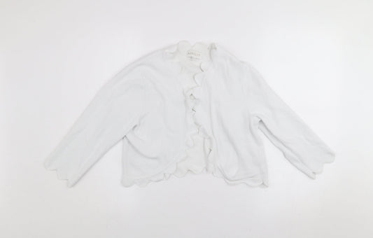 Apricot Women White Size 12 Viscose Knit Open Cardigan