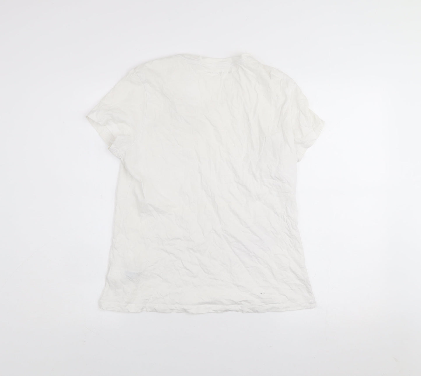 Tommy Hilfiger Men's White V-Neck Cotton T-Shirt Size L