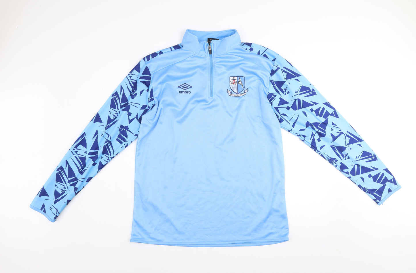 Mens UK L Regular Umbro Blue 1/4 Zip Sweatshirt
