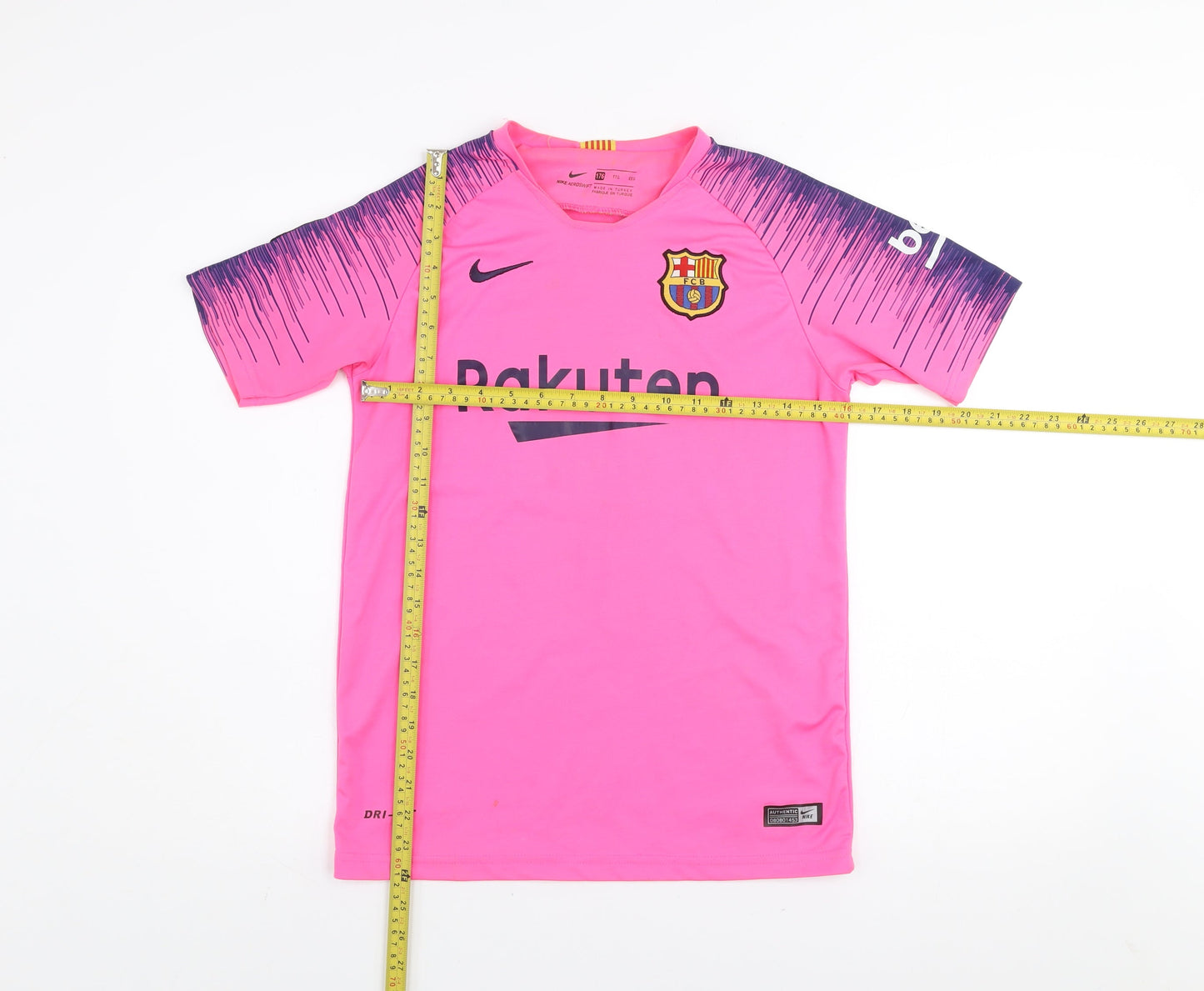 Nike Boys Pink Barcelona Messi 10 Dri-Fit Short Sleeve Football Jersey 176