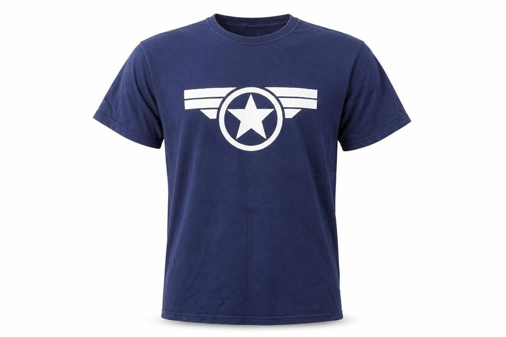 Fruit of the Loom Men's Blue Cotton Graphic Print T-Shirt M