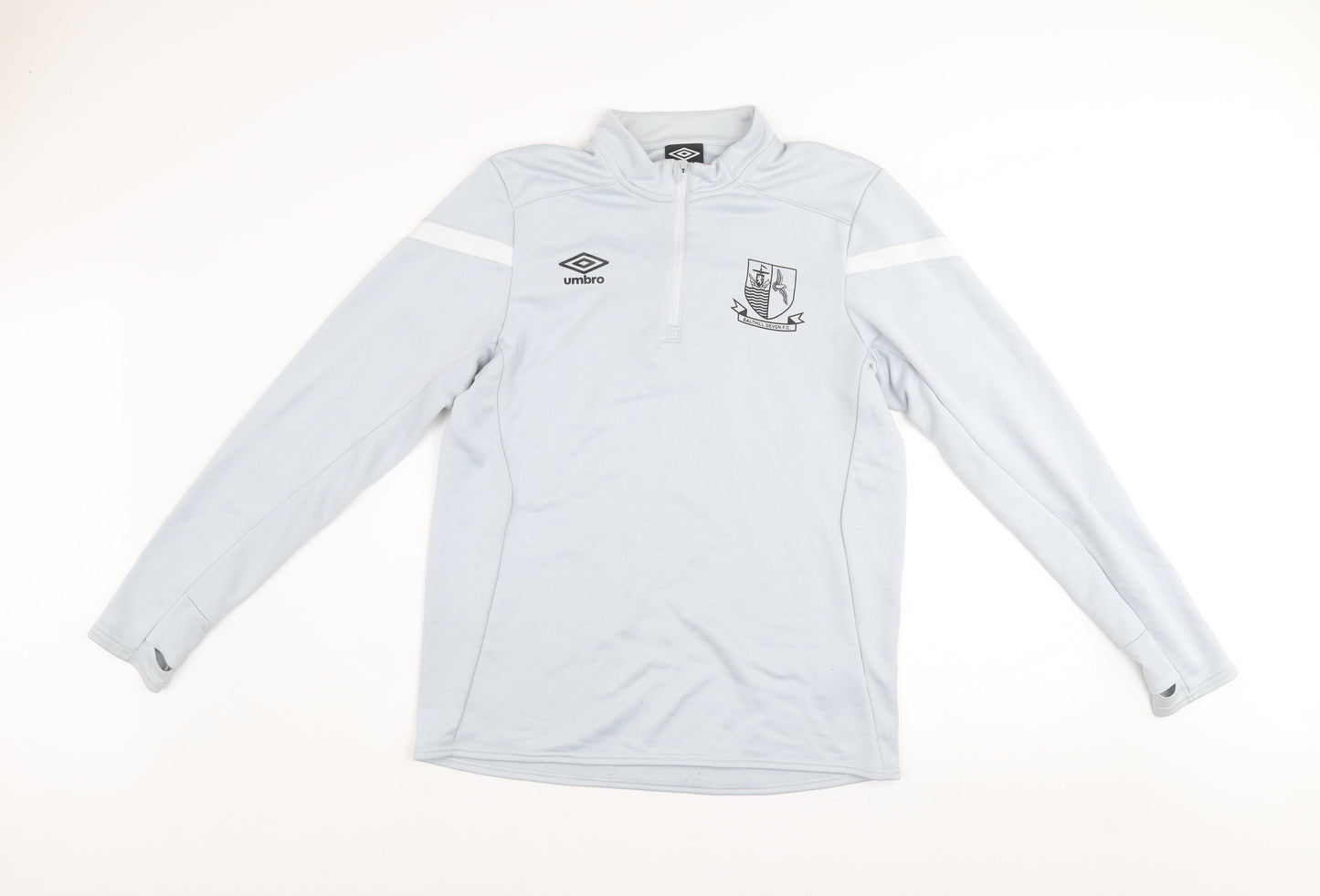 Mens UK M Athletic Umbro Blue 1/4 Zip Sweatshirt