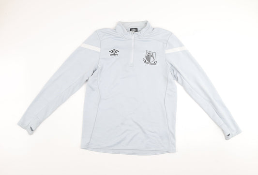 Mens UK M Athletic Umbro Blue 1/4 Zip Sweatshirt