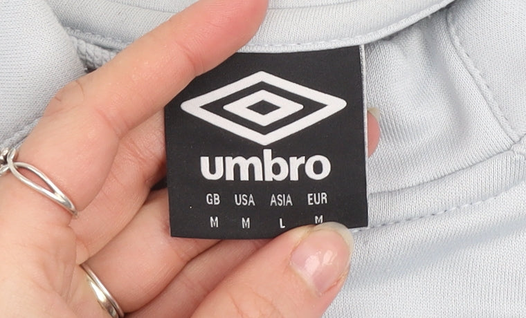 Mens UK M Athletic Umbro Blue 1/4 Zip Sweatshirt