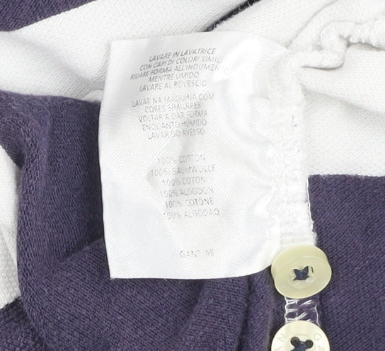 GANT Men's Multicoloured Striped Cotton Polo Shirt Size M