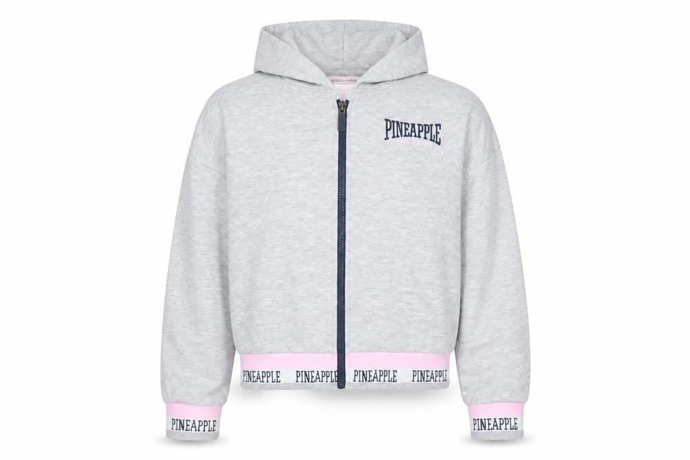 Pineapple Girls Grey Hooded Cropped Full Zip Activewear Jacket 10-11 Years