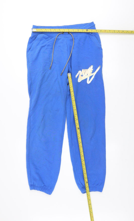 Nike Men's Blue Jogger Sweatpants S Regular Fit Cotton Blend