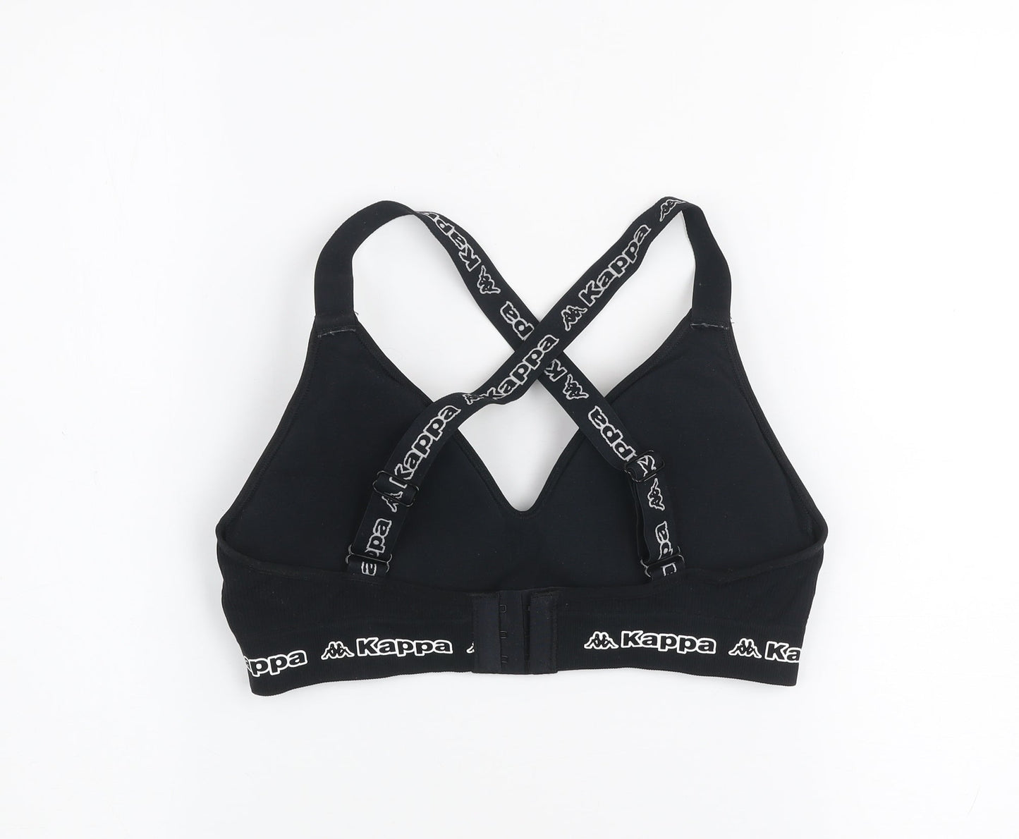 Kappa Women’s Black Sports Bra Medium Crossback Logo Strap