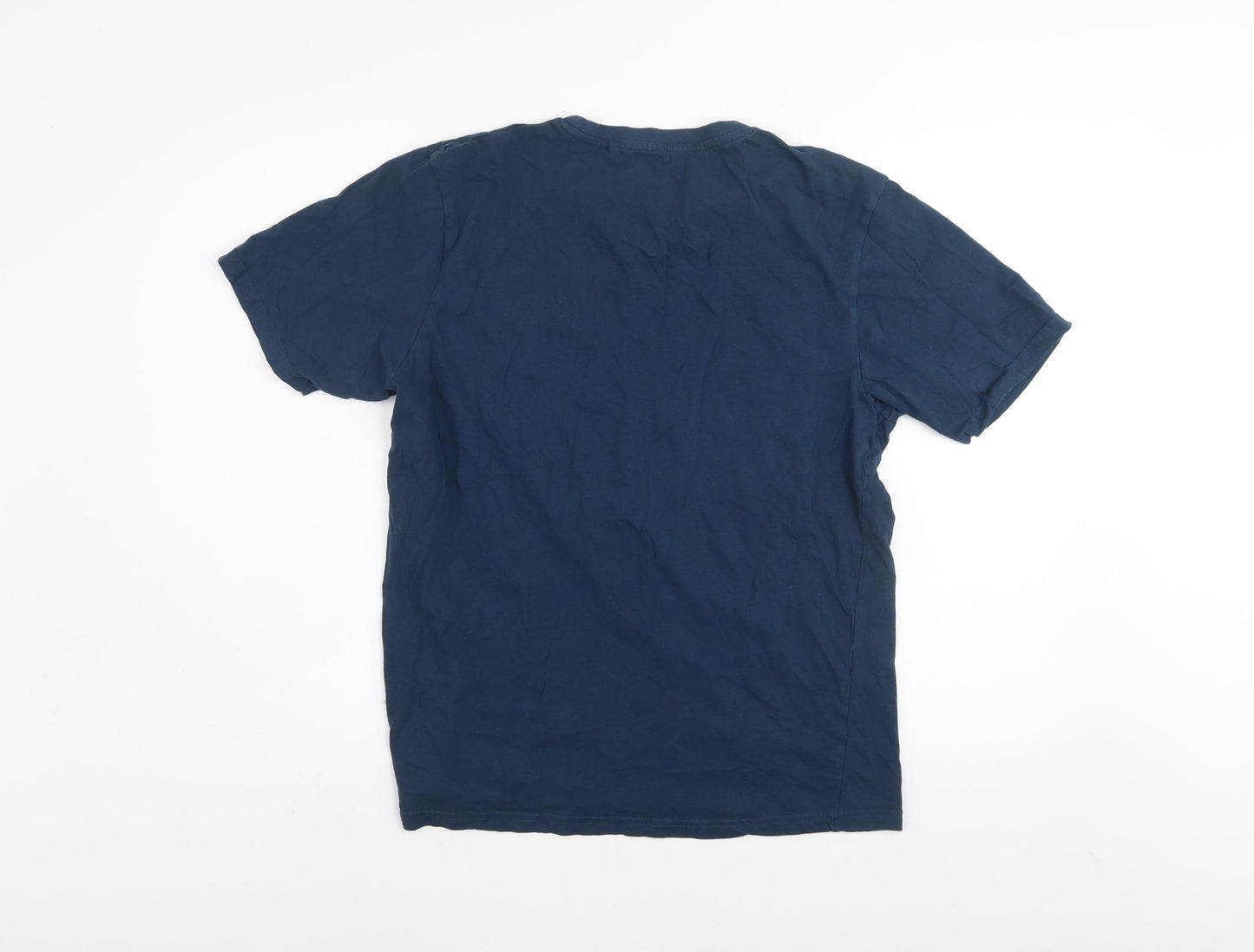 Farah Men's Blue Cotton Crew Neck Short Sleeve T-Shirt Size L