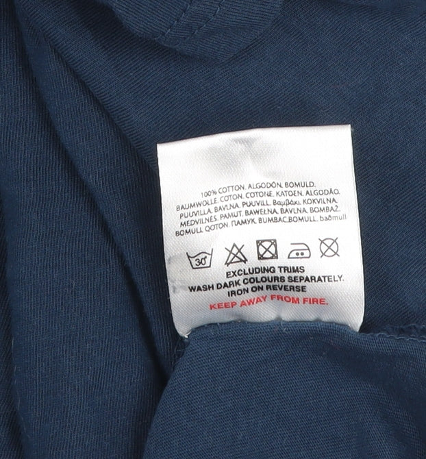 Farah Men's Blue Cotton Crew Neck Short Sleeve T-Shirt Size L