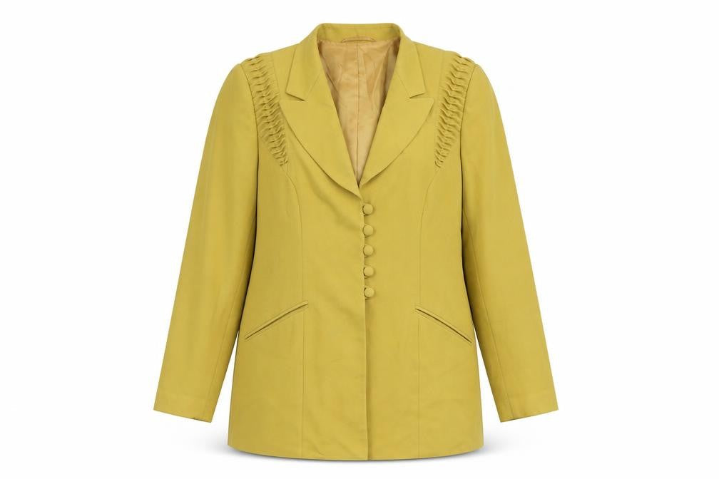 Gerry Weber Women's Yellow Cotton Blend Blazer Size 10