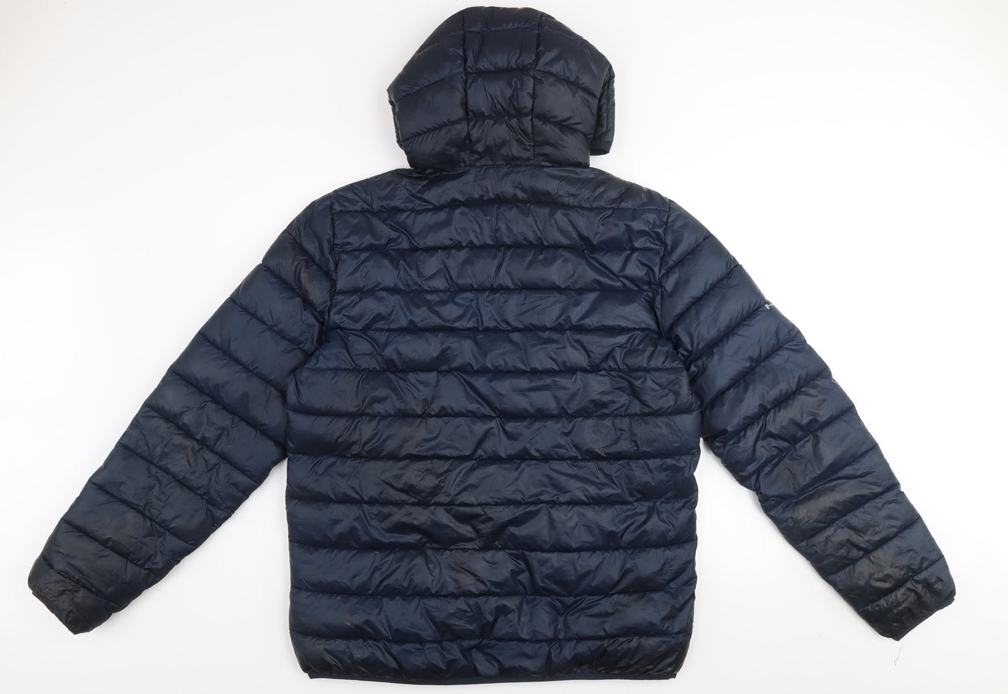 Champion Men's Blue XL Hooded Puffer Jacket Lightweight Zip Coat