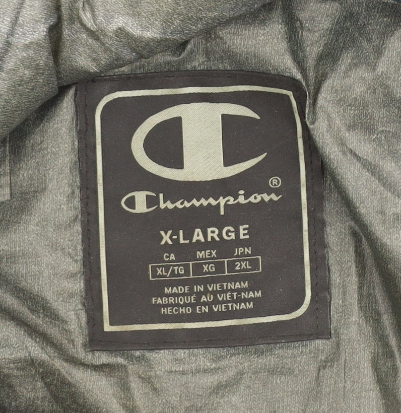 Champion Men's Blue XL Hooded Puffer Jacket Lightweight Zip Coat