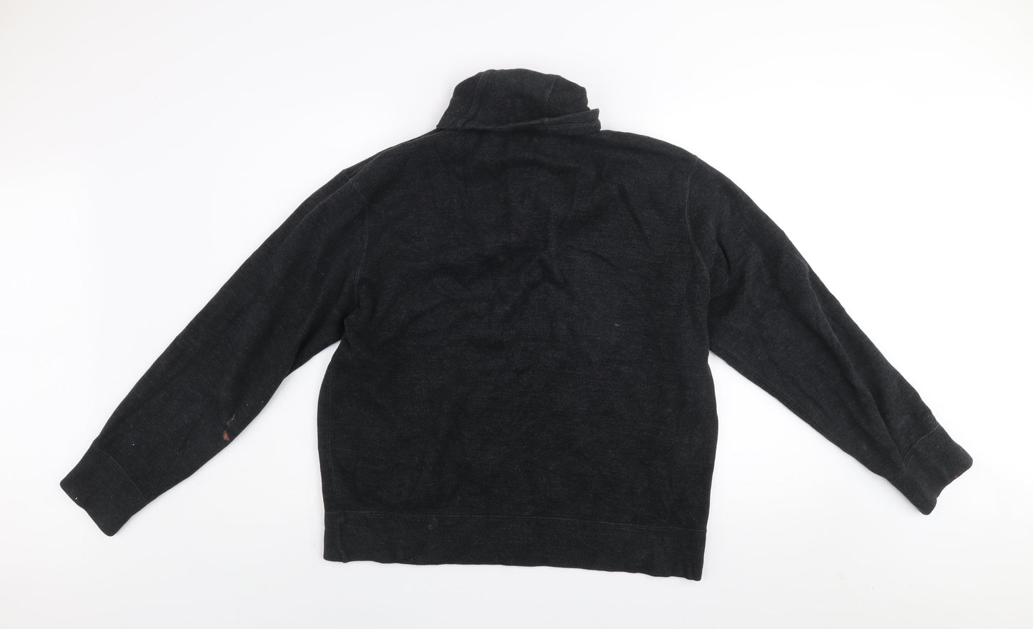 Ralph Lauren Men Black Henley Cotton Jumper L Regular Fit