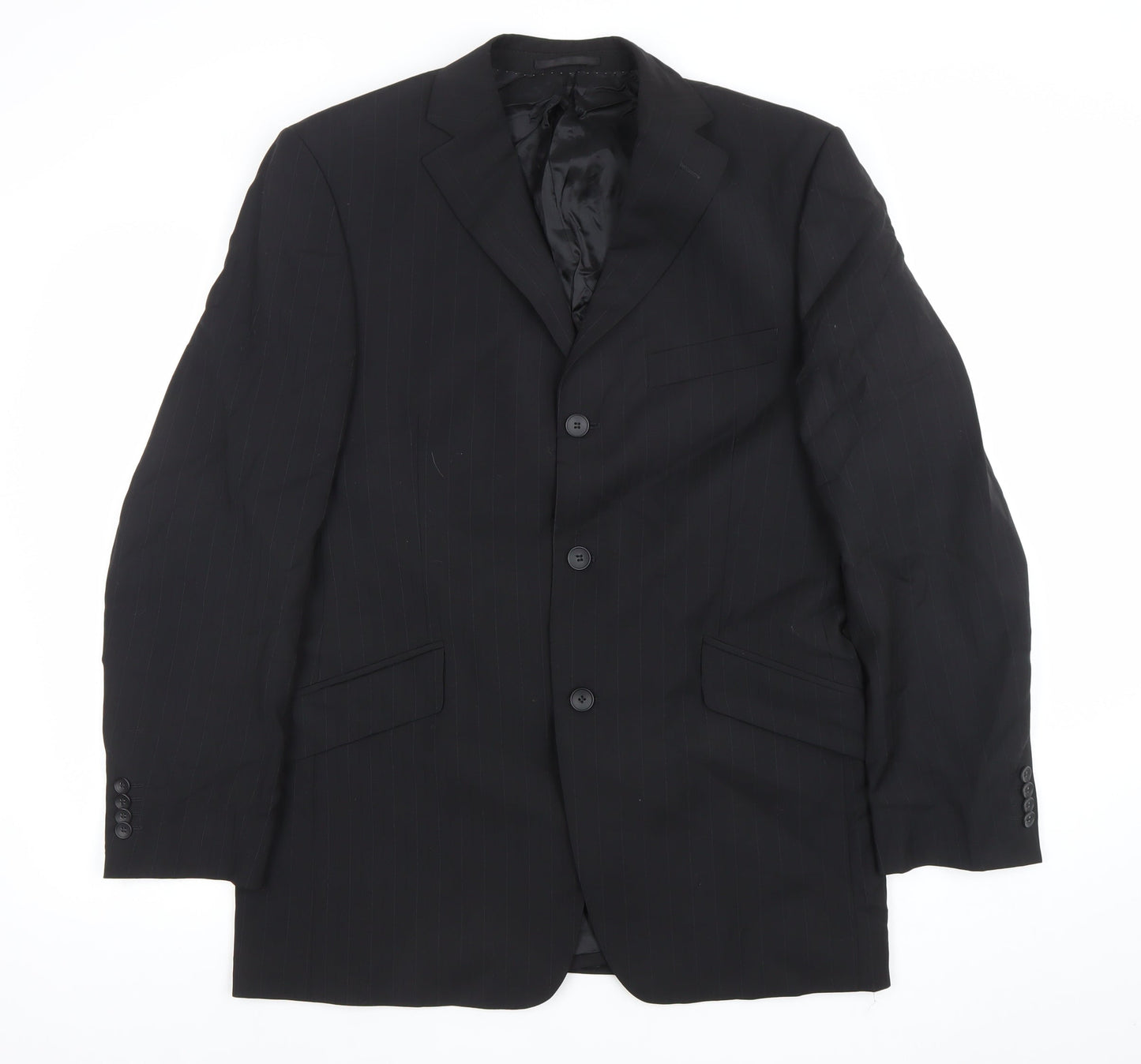 Father & Sons Men's Black Wool Cashmere Suit Jacket Size 54 Regular