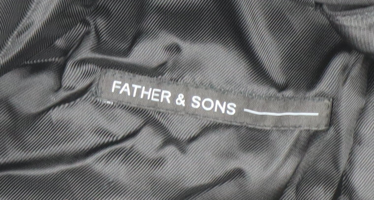 Father & Sons Men's Black Wool Cashmere Suit Jacket Size 54 Regular