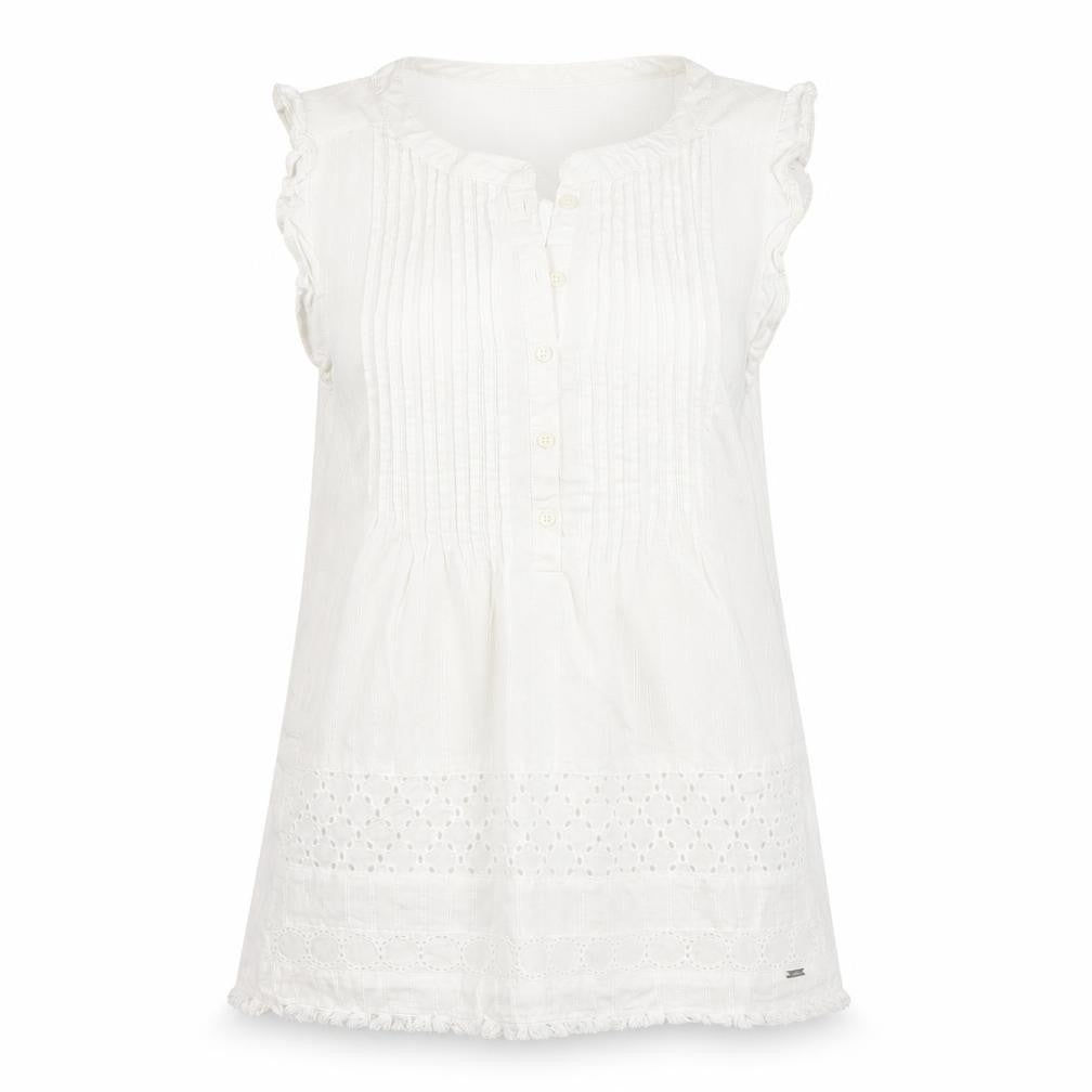 Womens UK Size 2XS Tommy Hilfiger White Cotton Blouse