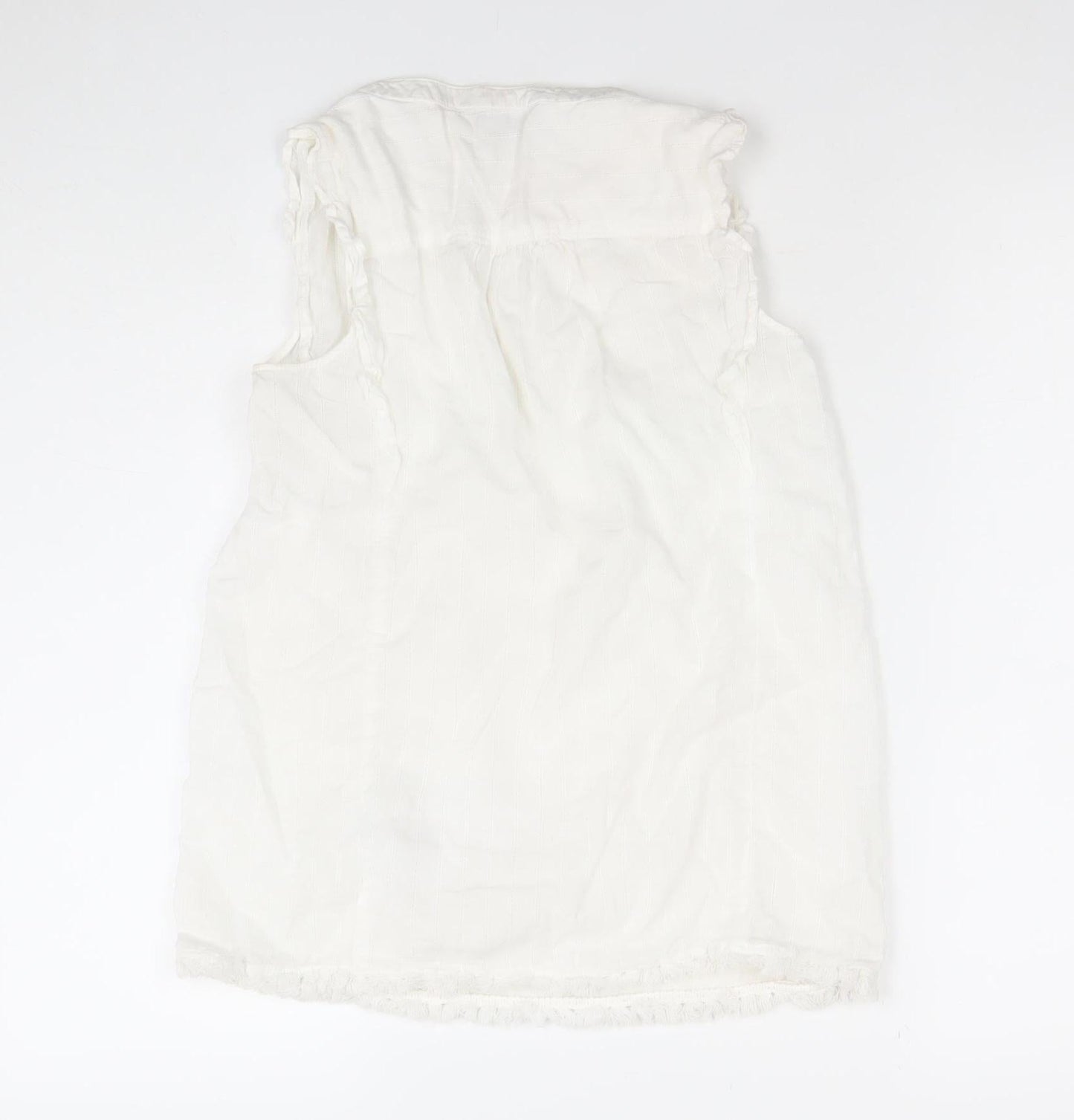 Tommy Hilfiger Women’s White Cotton Sleeveless Tunic Blouse 2XS