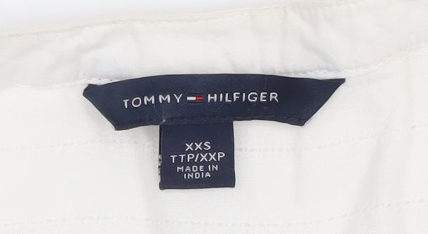 Tommy Hilfiger Women’s White Cotton Sleeveless Tunic Blouse 2XS