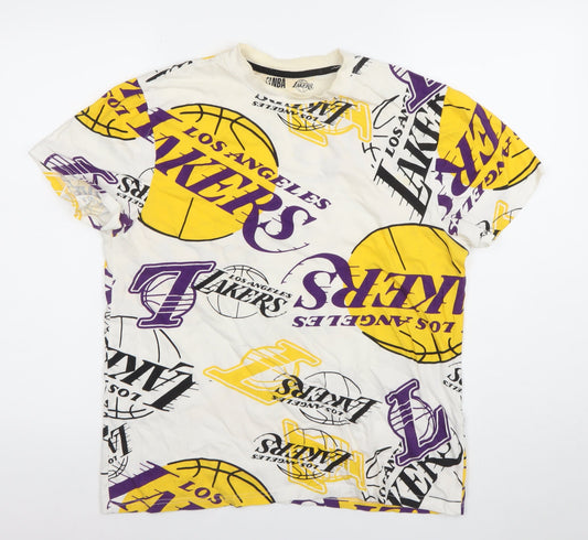 NBA Los Angeles Lakers Men's Multicoloured Cotton Graphic T-Shirt M