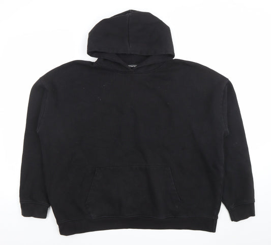PrettyLittleThing Men's Black Pullover Hoodie M Sports Logo Fleece