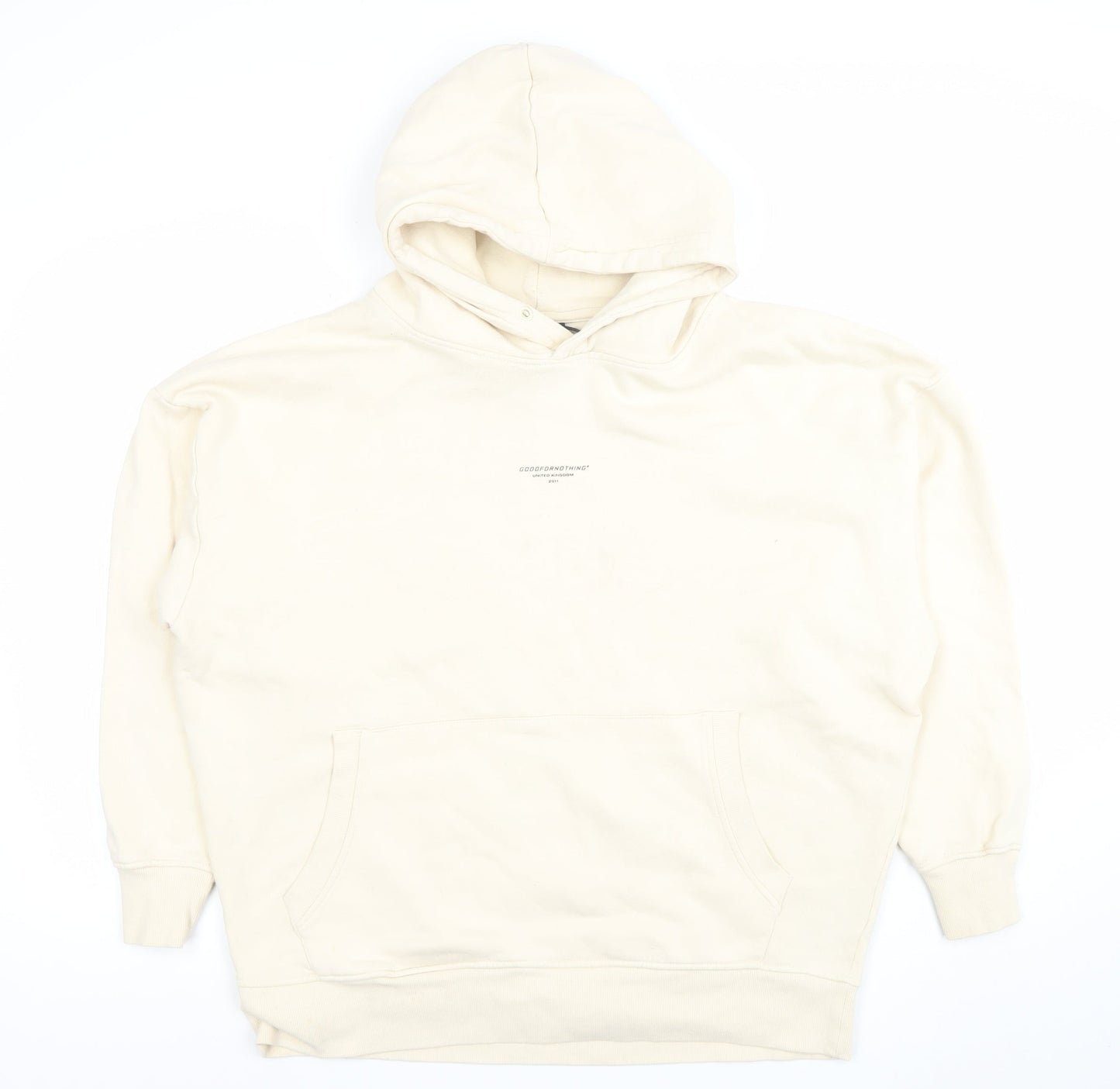 Good For Nothing Women Ivory XL Pullover Hoodie Fleece Sweatshirt