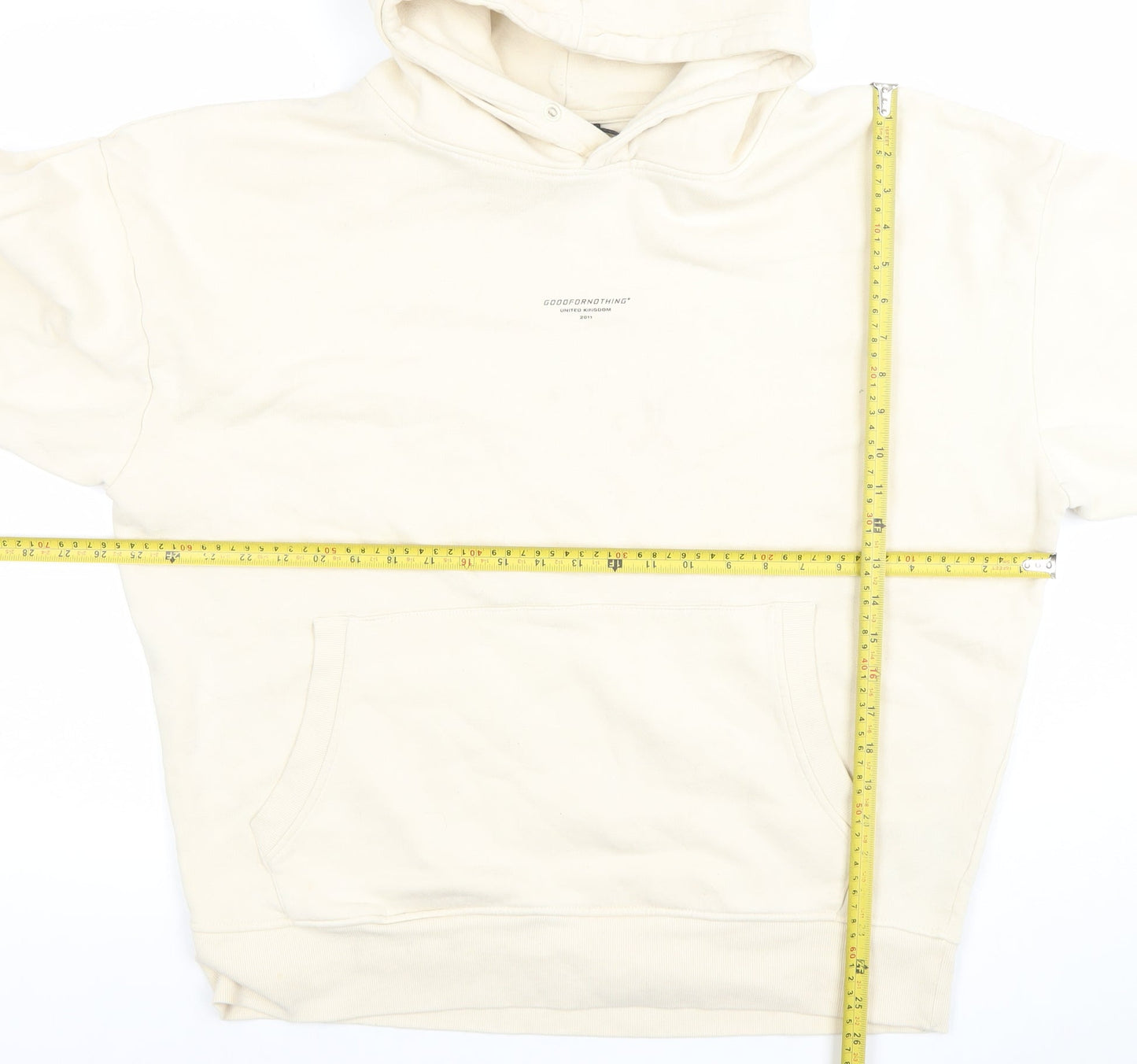 Good For Nothing Women Ivory XL Pullover Hoodie Fleece Sweatshirt
