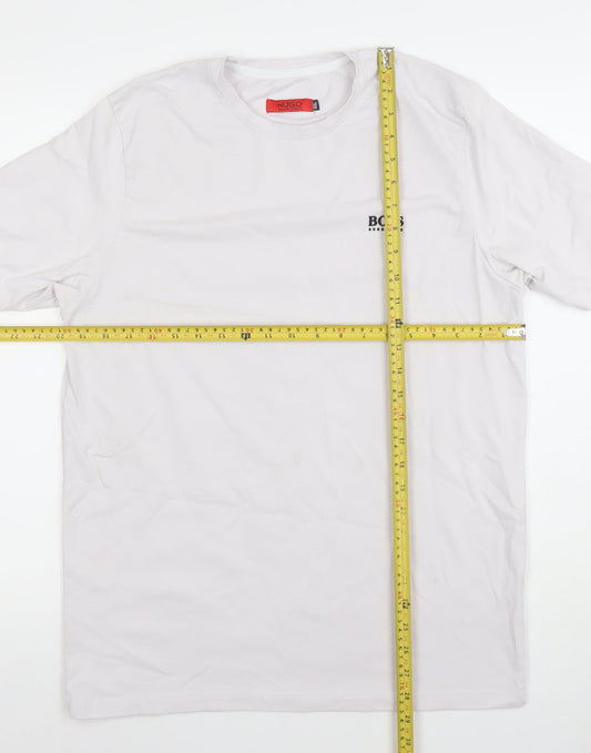Hugo Boss Men's White 2XL Cotton Crew Neck Short Sleeve T-Shirt