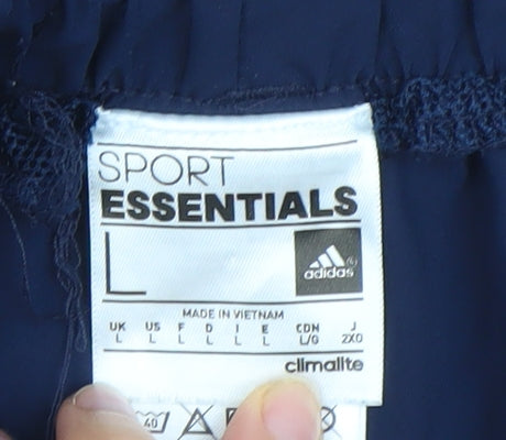 Adidas Men's Blue Track Pants L Climalite Sports Essentials