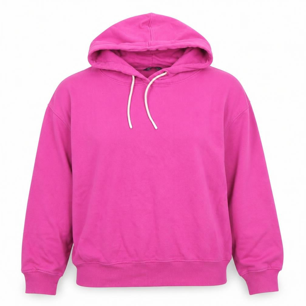 Marks and Spencer Women Bright Pink Cotton Blend Pullover Hoodie Size 10