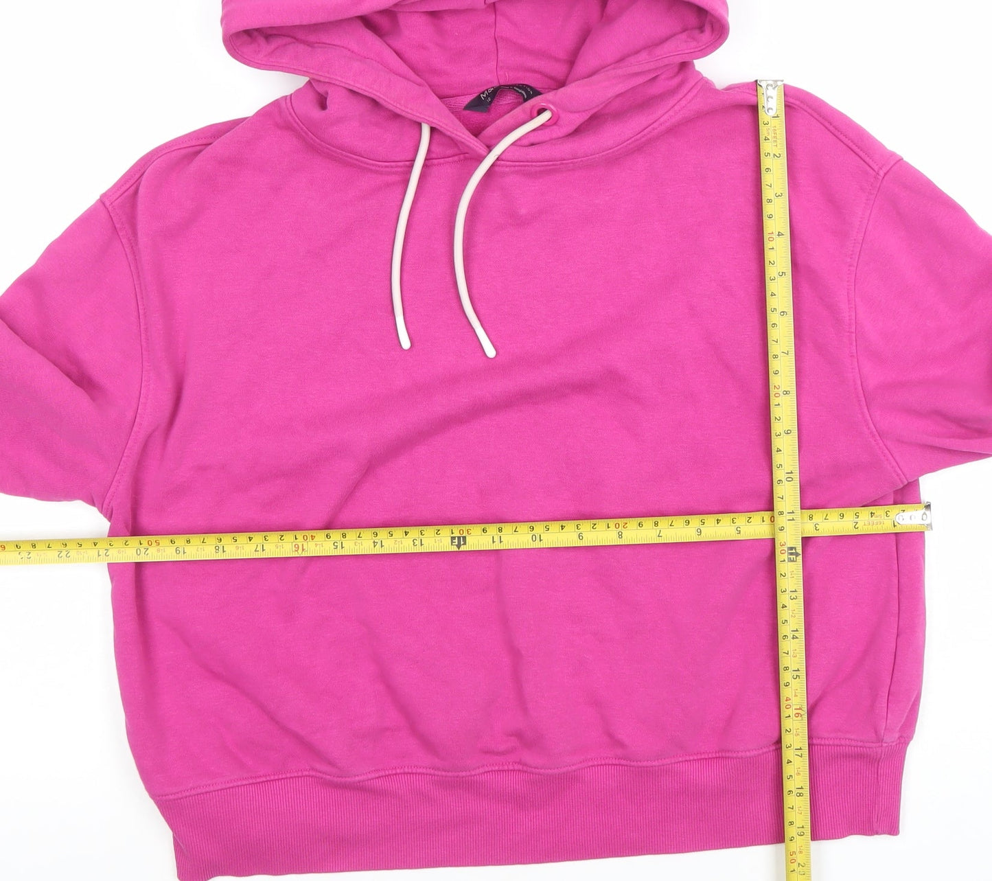 Marks and Spencer Women Bright Pink Cotton Blend Pullover Hoodie Size 10