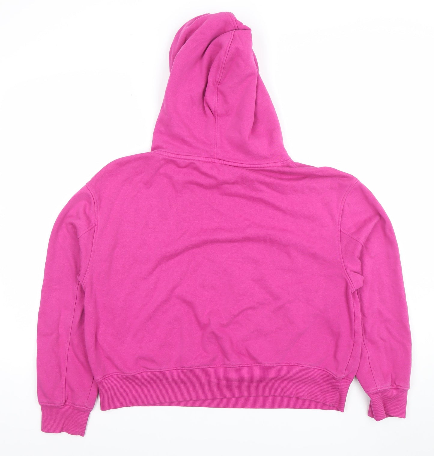 Marks and Spencer Women Bright Pink Cotton Blend Pullover Hoodie Size 10
