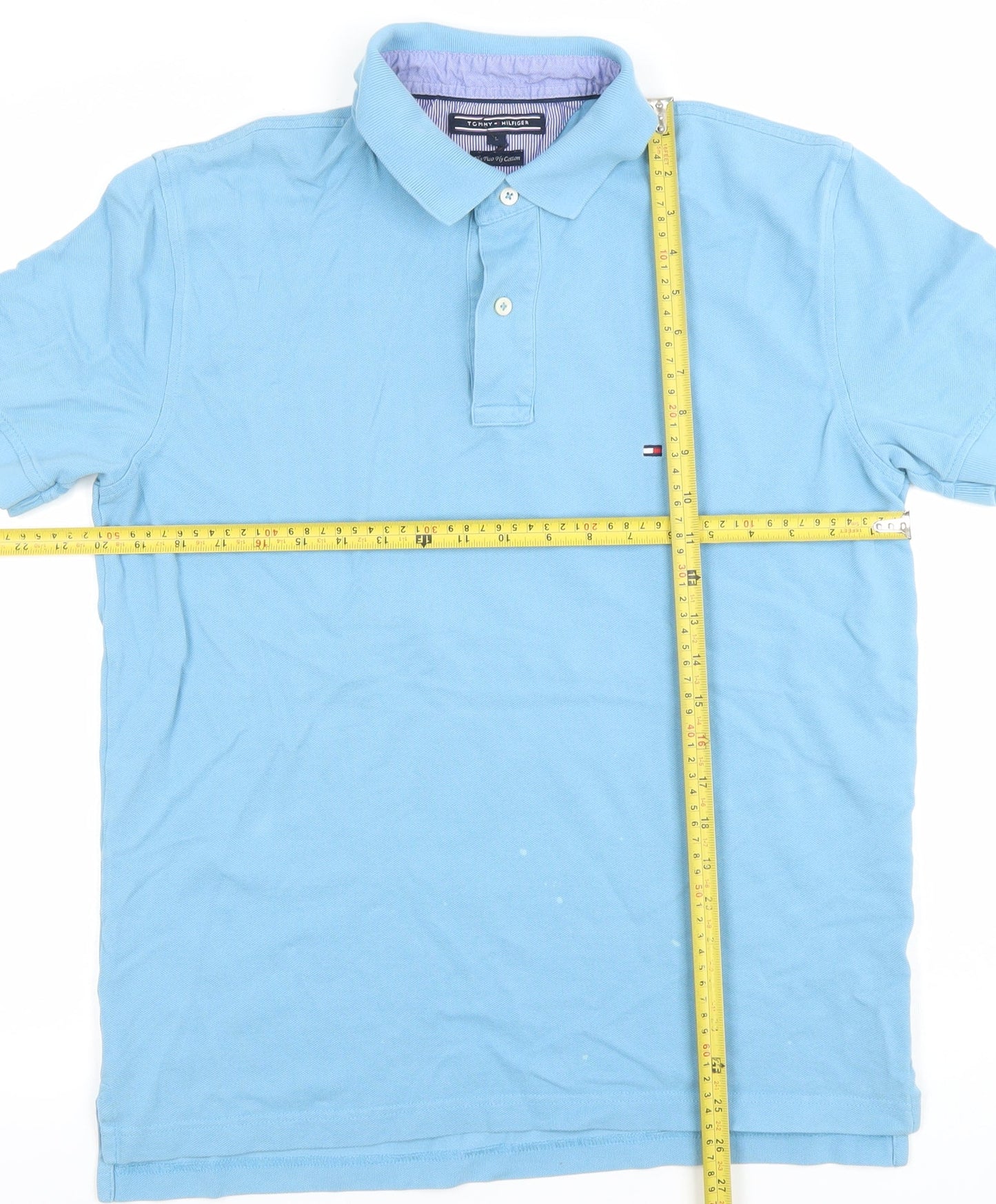 Tommy Hilfiger Men's Blue Classic Polo Shirt Size L Cotton