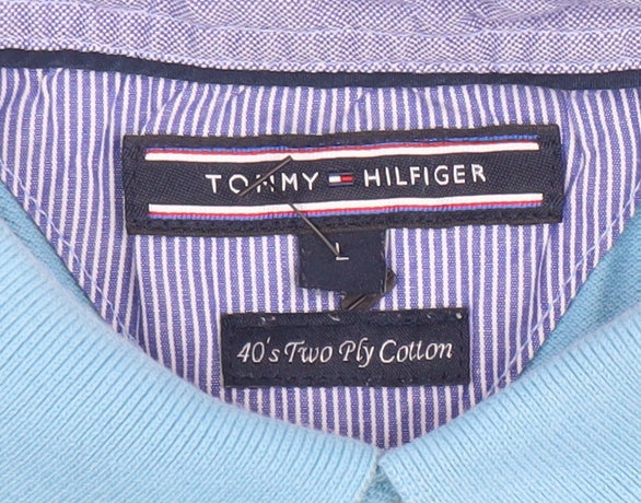 Tommy Hilfiger Men's Blue Classic Polo Shirt Size L Cotton