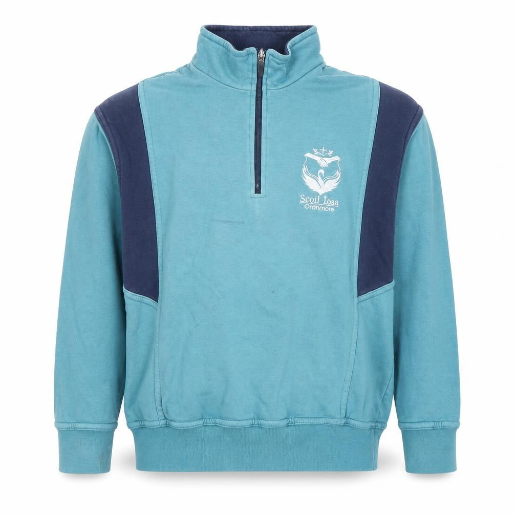 O’Neills Boys Blue 8-9 Years 1/2 Zip Sweatshirt Scoil Iosa Oranmore