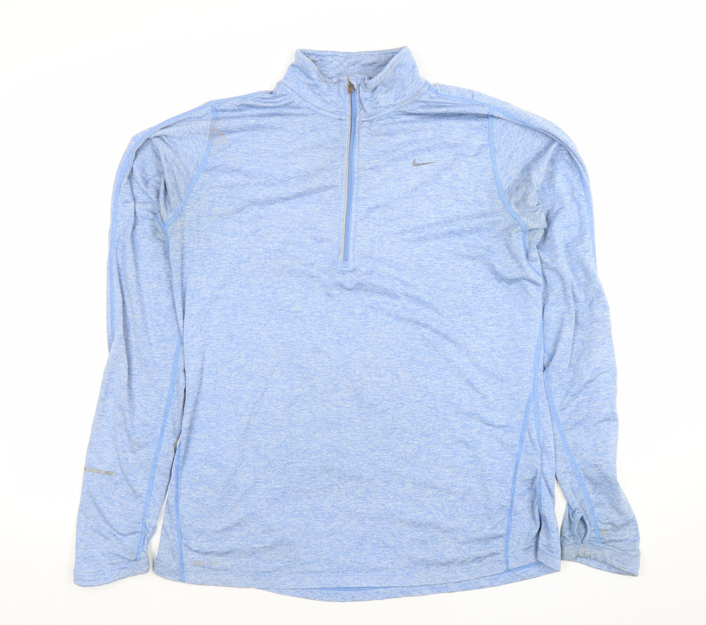 Nike Women's Blue Dri-FIT Long Sleeve 1/4 Zip Running Top Size L