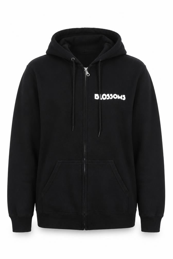 Gildan Women's Black Blossoms 2018 Tour Full Zip Hoodie Size S