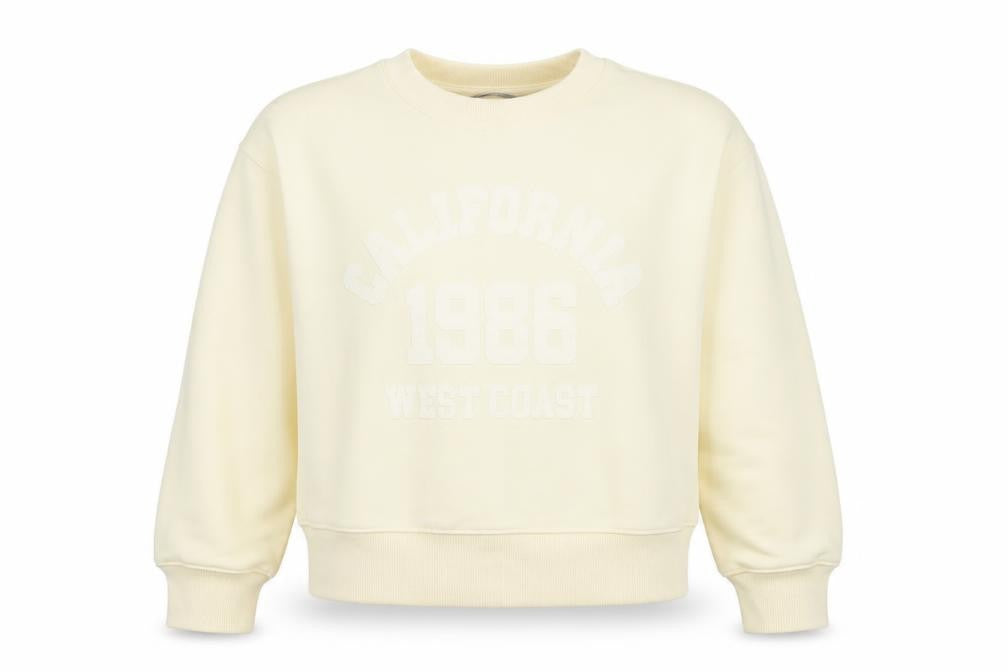 Dunnes Women Beige California 1986 Crew Neck Sweatshirt Size S